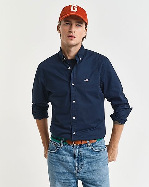 Gant Langarmhemd "Slim Fit Popeline Hemd leichte Baumwolle strapazierfähig günstig online kaufen
