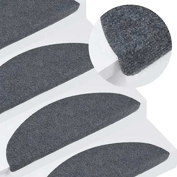 Stufenmatten Selbstklebend 15 Stk. 56x20 Cm Grau günstig online kaufen
