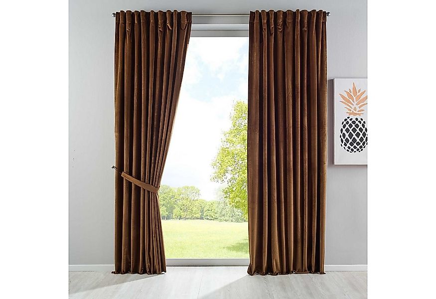 Gardinenbox Vorhang (2 St), verdecketeSchlaufen, verdunkelnd, Samt, Verdunk günstig online kaufen