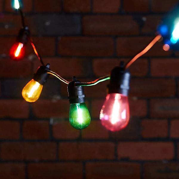 Ultimate Connect 5m 10er LED Lichterkette Glühbirnen bunt koppelbar schwarz günstig online kaufen