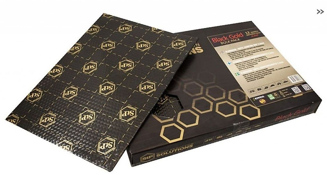 STP Dämmplatte STP BLACK GOLD - 750x500x2,3mm, Selbstklebende Alubutyl Matt günstig online kaufen