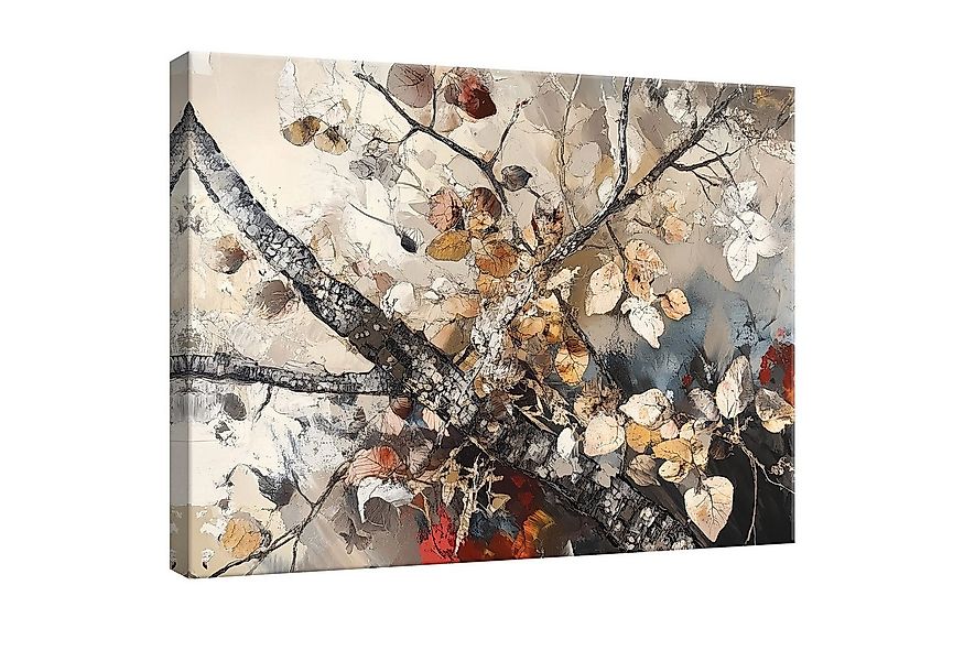 Wallarena Leinwandbild Abstrakt Zweige Baum Beige Wandbilder Wand Deko Bild günstig online kaufen