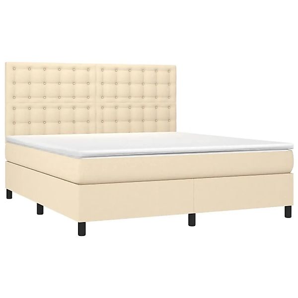vidaXL Boxspringbett mit Matratze Creme 160x200 cm Stoff 3142110 günstig online kaufen