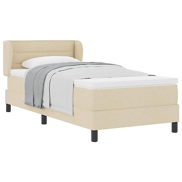 vidaXL Boxspringbett mit Matratze mit Kopfteil Creme 90 x 190 cm Stoff 3339 günstig online kaufen