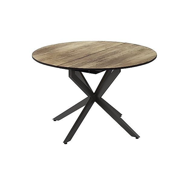 Vicco Esstisch Loyd, Eiche rustikal/Schwarz, 120 x 120 cm ausziehbar günstig online kaufen