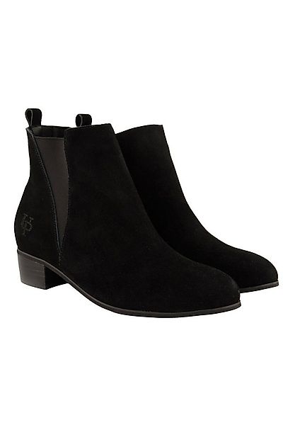 Ulla Popken Leder-Stiefeletten Veloursleder Elastikeinsatz Stiefelette günstig online kaufen