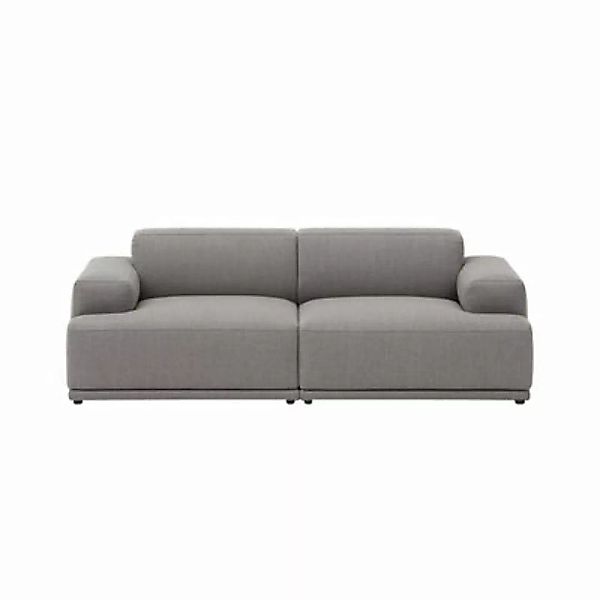 Sofa 2 Sitzer Connect Soft n°1 textil grau / 2 Module - L 207 cm - Muuto - günstig online kaufen