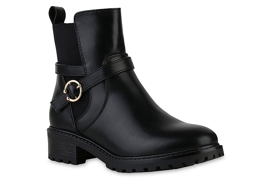 VAN HILL 841336 Bikerboots Damen Leicht Gefütterte Biker Boots Stiefeletten günstig online kaufen