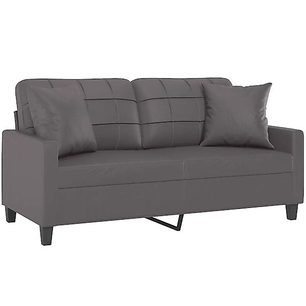 vidaXL 2-Sitzer-Sofa mit Zierkissen Grau 140 cm Kunstleder 3200805 günstig online kaufen