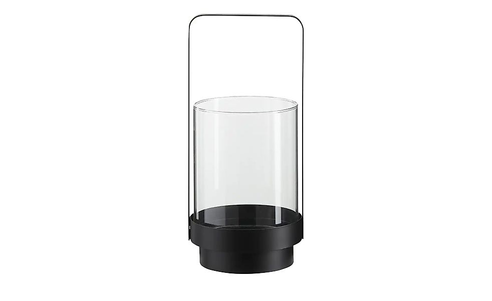 HOME STORY Windlicht   ¦ schwarz ¦ Metall,Glas ¦ Maße (cm): H: 33  Ø: 15.4 günstig online kaufen