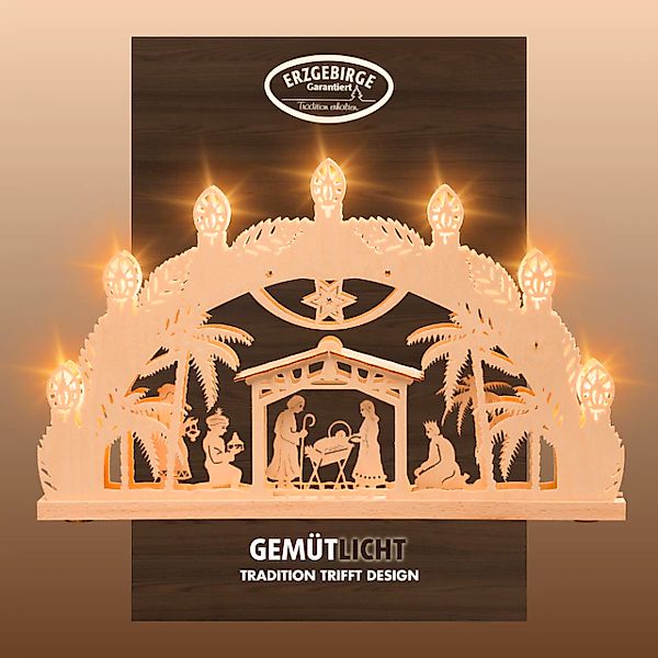 Weigla LED Schwibbogen »Bethlehem, Holz Lichterbogen, NATUR, Christi Geburt günstig online kaufen