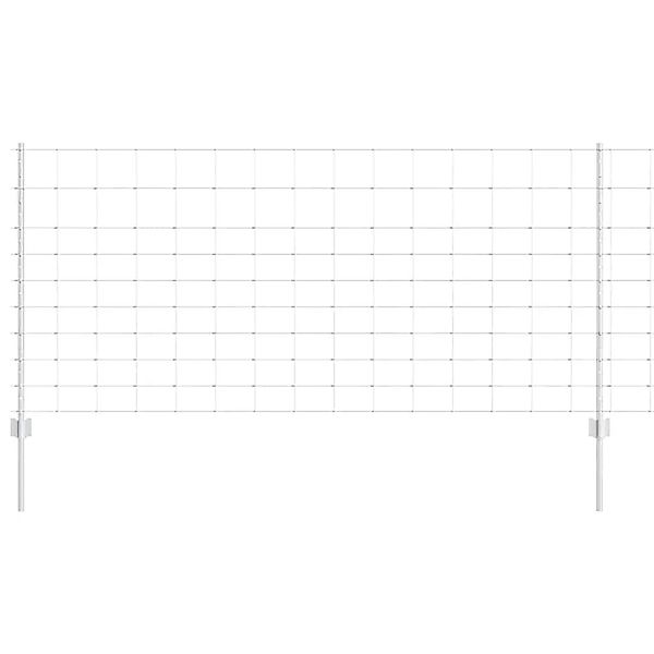 vidaXL Zaun mit Pfosten Silber 1 x 50 m Stahl 3337148 günstig online kaufen