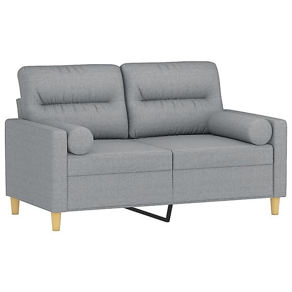 vidaXL Sofa 2-Sitzer-Sofa mit Zierkissen Hellgrau günstig online kaufen