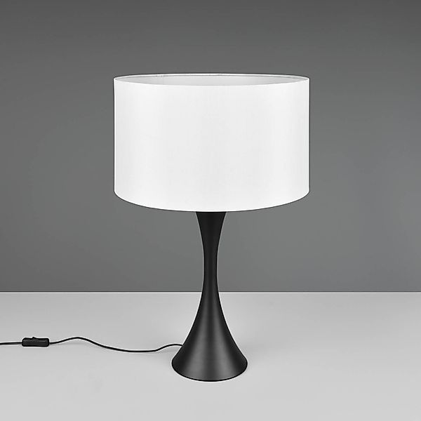 Tischleuchte Sabia, Ø 40 cm, weiß/schwarz günstig online kaufen