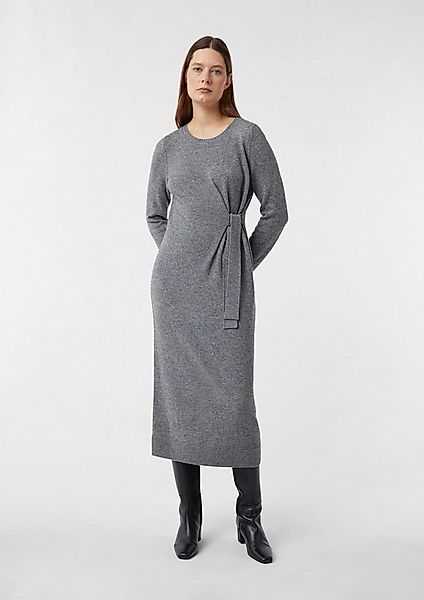 comma Midikleid Kleid Strickkleid aus Wollmix mit Bindedetail günstig online kaufen