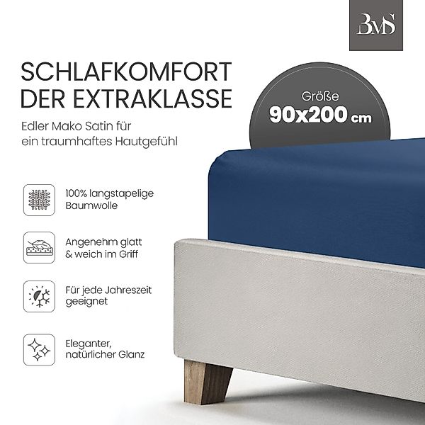 BETTWAESCHE-MIT-STIL Spannbettlaken Mako Satin Spannbettlaken, Topper günstig online kaufen