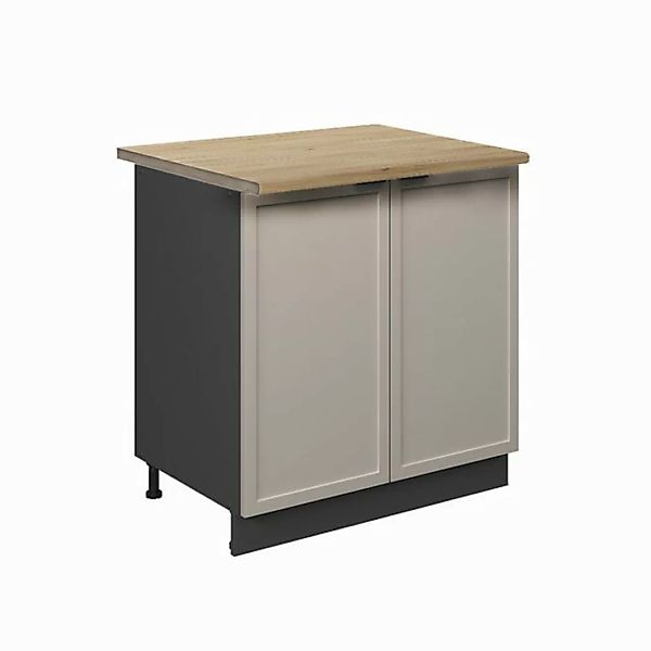 Vicco Spülenunterschrank Fame-Line, GrauBeige/Anthrazit, 80 cm mit Regal, A günstig online kaufen