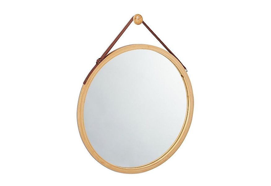 relaxdays Wandspiegel Hängespiegel rund mit Bambusrahmen günstig online kaufen
