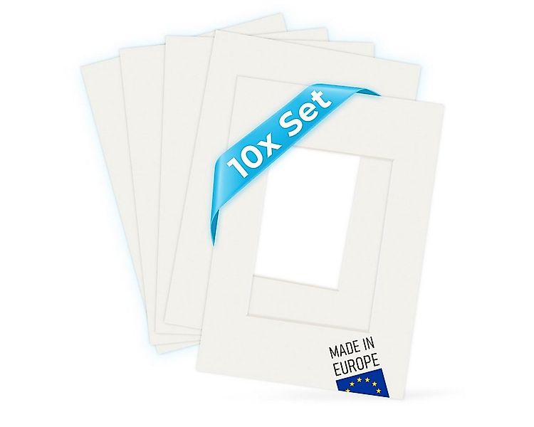 PHOTOLINI Bilderrahmen Passepartouts 10er Set 15x20 cm - für Fotos und Bild günstig online kaufen