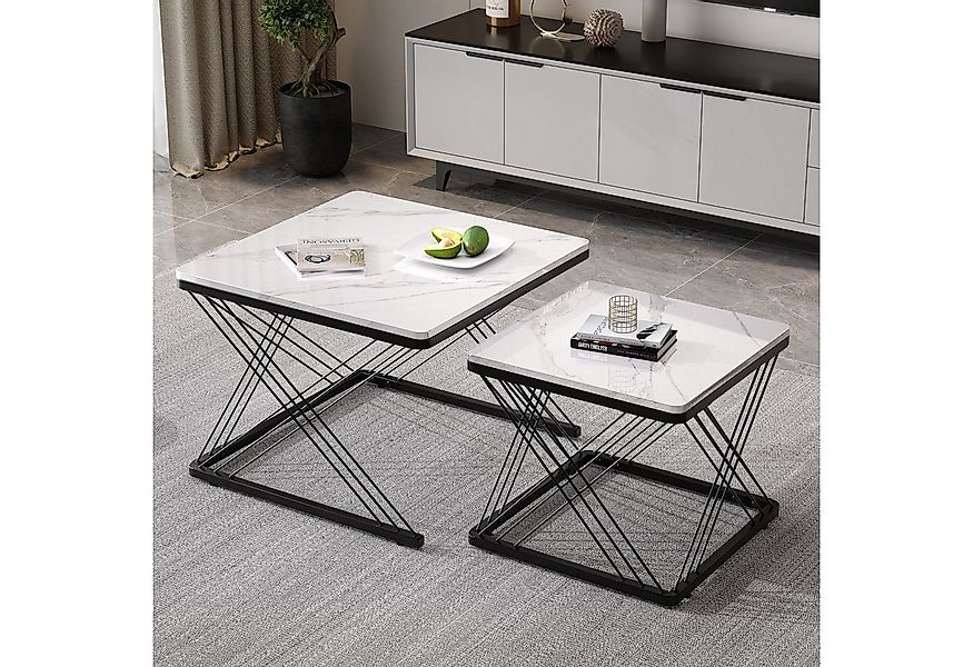 HAUSS SPOLE Couchtisch quadratisches 2-teiliges Set, höhenverstellbare Füße günstig online kaufen