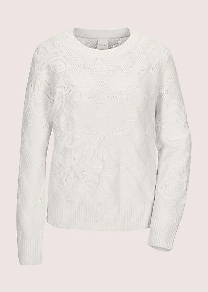 MADELEINE Longpullover "Strickpullover Rundhals-Wollpullover mit Kordelstic günstig online kaufen