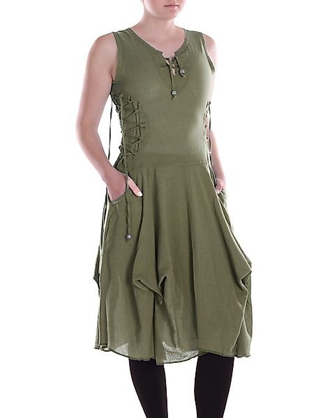 Vishes Midikleid Knielanges Kleid Baumwolle Casual günstig online kaufen