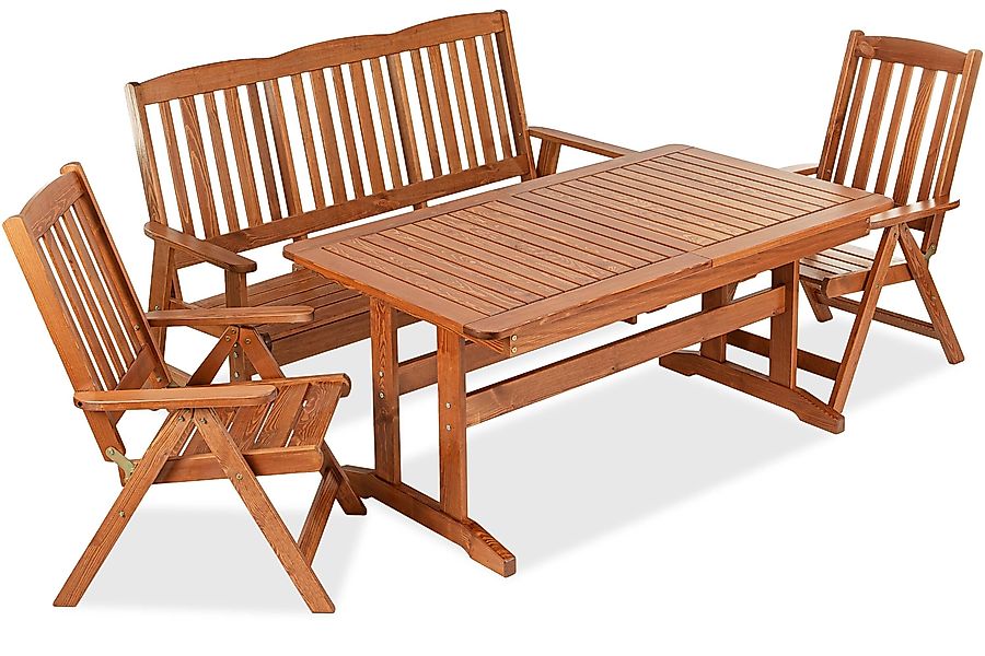 KONSIMO® Garten-Essgruppe ALCES Gartenmöbel-Set aus Massivholz, günstig online kaufen