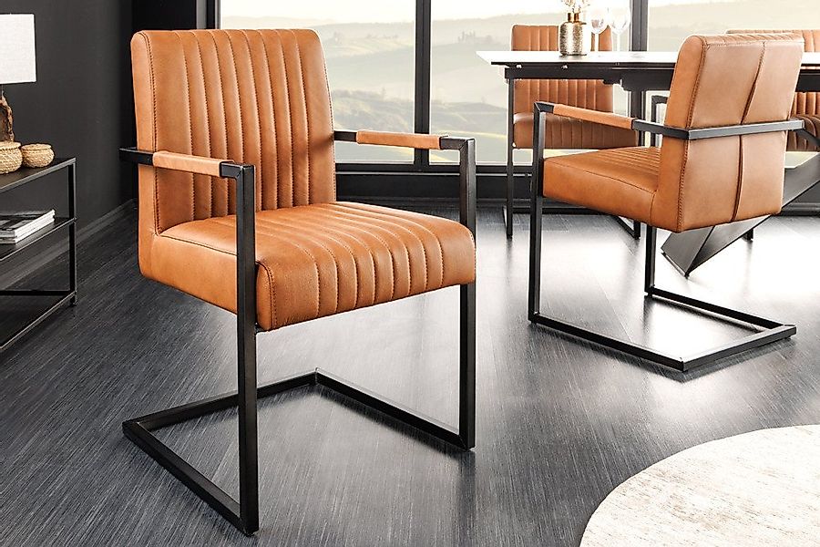 riess-ambiente Freischwinger BIG ASTON vintage cognac – Echtleder, Taschenf günstig online kaufen