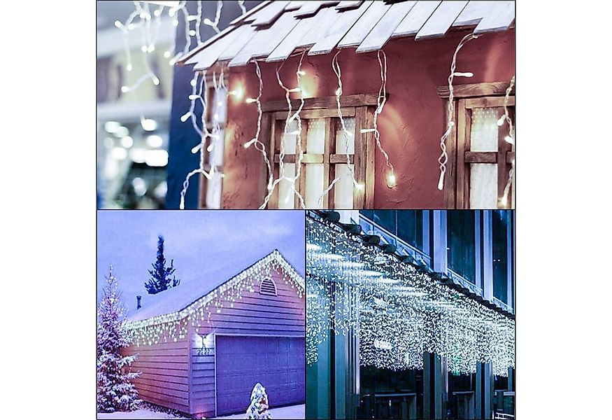 Clanmacy LED-Lichterkette LED Eisregen Eiszapfen Lichterkette Schneefall We günstig online kaufen