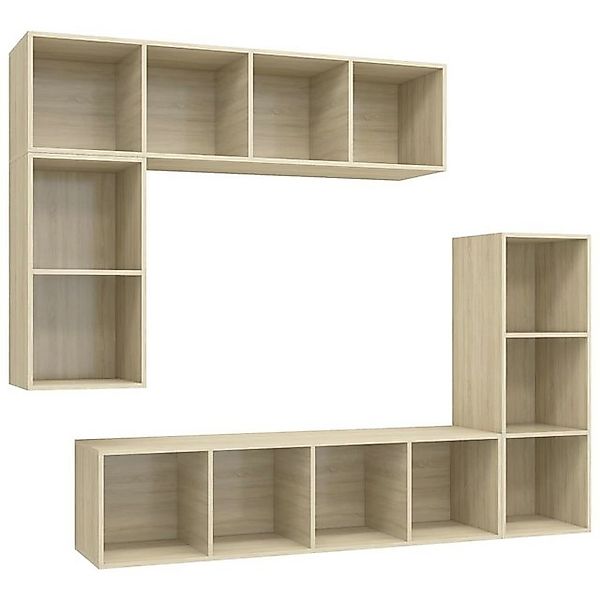 furnicato TV-Schrank 4-tlg. TV-Schrank-Set Sonoma-Eiche Holzwerkstoff (1-St günstig online kaufen