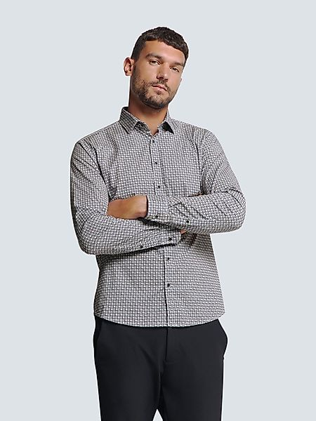 NO EXCESS Langarmhemd "No Excess Bedrucktes Stretch-Hemd" günstig online kaufen