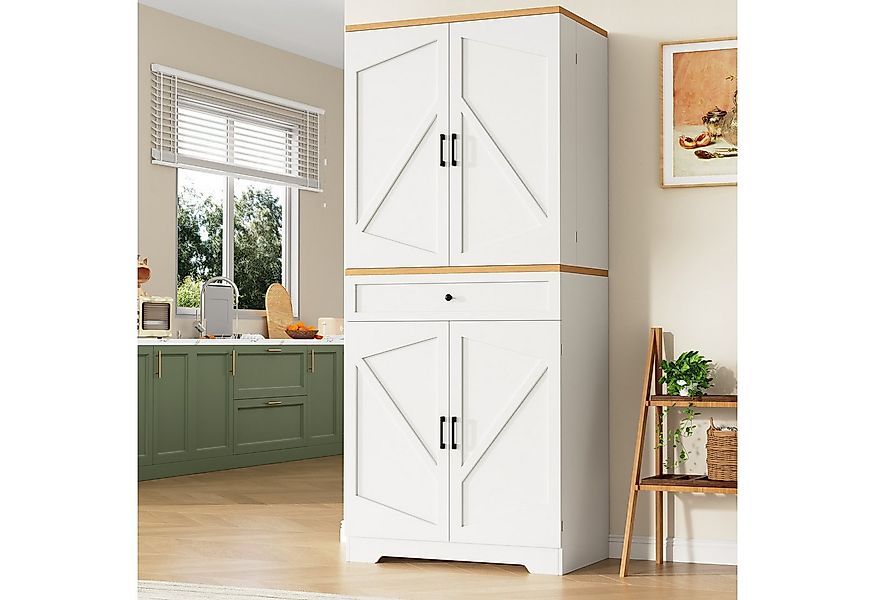 TavilaEcon Hochschrank Hochwertiger Küchenschrank mit 12 Türfächern & Schub günstig online kaufen