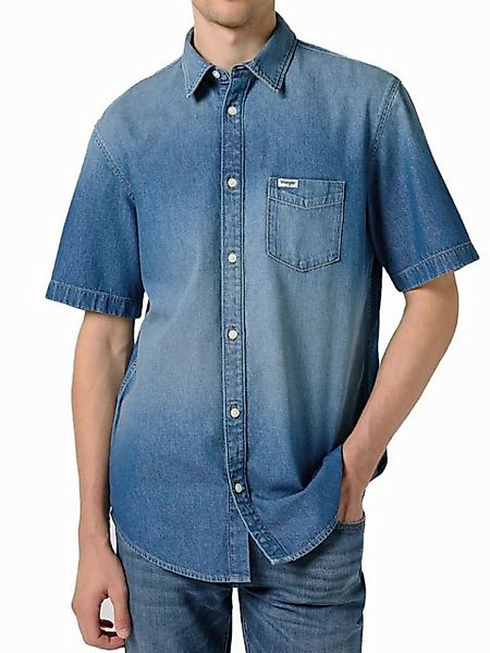 Wrangler Jeanshemd Regular Fit Kurzarm - 1 PKT SHIRT Mid Stone günstig online kaufen