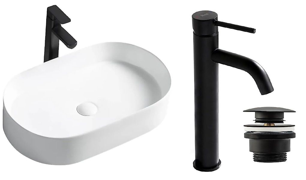 GTM Design Aufsatzwaschbecken Glanz Set mit günstig online kaufen