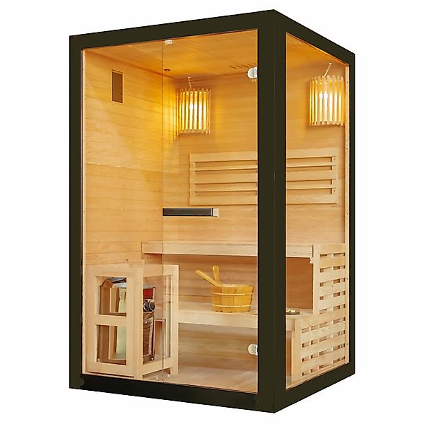 Sanotechnik Sauna PANORAMA black, BxTxH: 130 günstig online kaufen