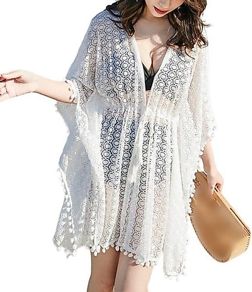 RWEUOQ Strandkleid Damen Bademode Strickjacke, Sieben Ärmel Bikini Bademode günstig online kaufen