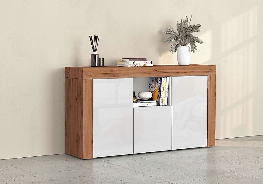 INOSIGN Sideboard "CHRONOS Breite 155 cm mit 3 Türen, 1 offenes und 6 gesch günstig online kaufen