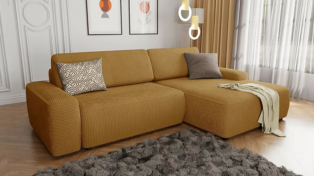 S-Style Möbel Ecksofa Asher Ecksofa mit Schlaffunktion und Bettkasten in Co günstig online kaufen