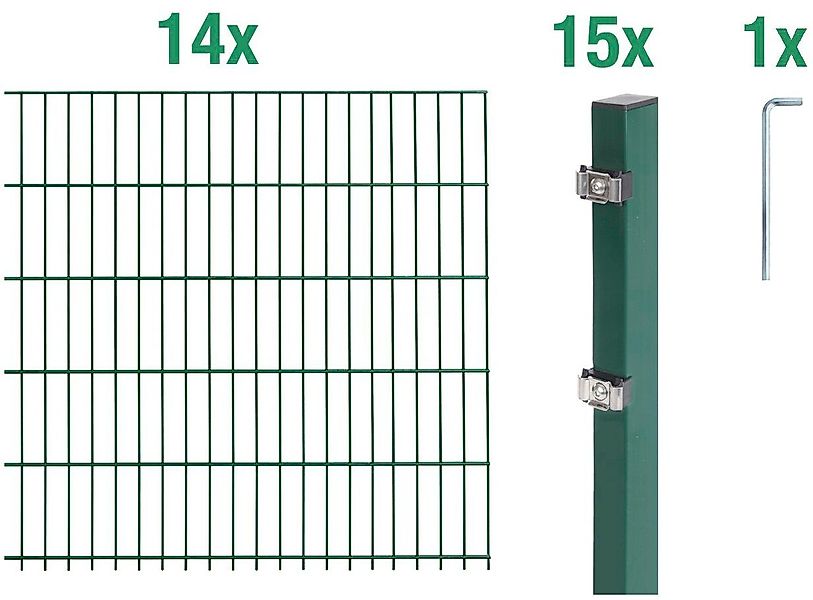Alberts Doppelstabmattenzaun Grundset, (Set), Höhe: 80-160 günstig online kaufen