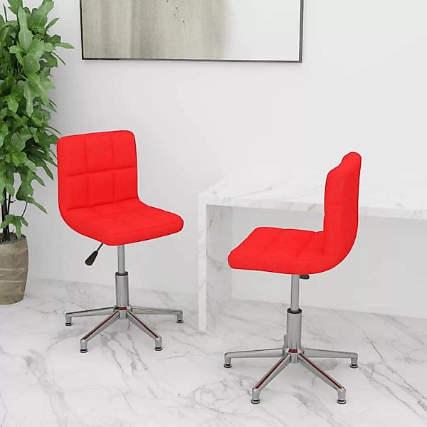 Drehbare Esszimmerstühle 2 Stk. Rot Kunstleder günstig online kaufen