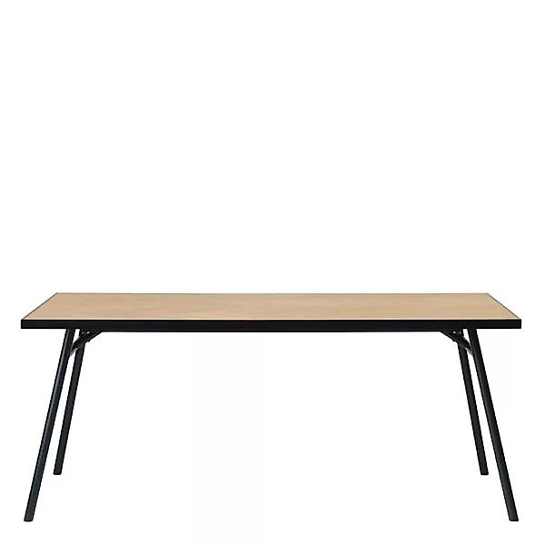 Esszimmer Tisch in Schwarz und Eiche Furnier 75 cm hoch günstig online kaufen