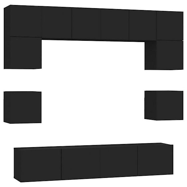 vidaXL TV-Schrank 8-tlg. TV-Schrank-Set Schwarz Holzwerkstoff (8-St) günstig online kaufen