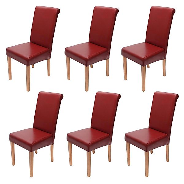 MCW Esszimmerstuhl Lecce II 6er-Set Rot Helle Beine günstig online kaufen