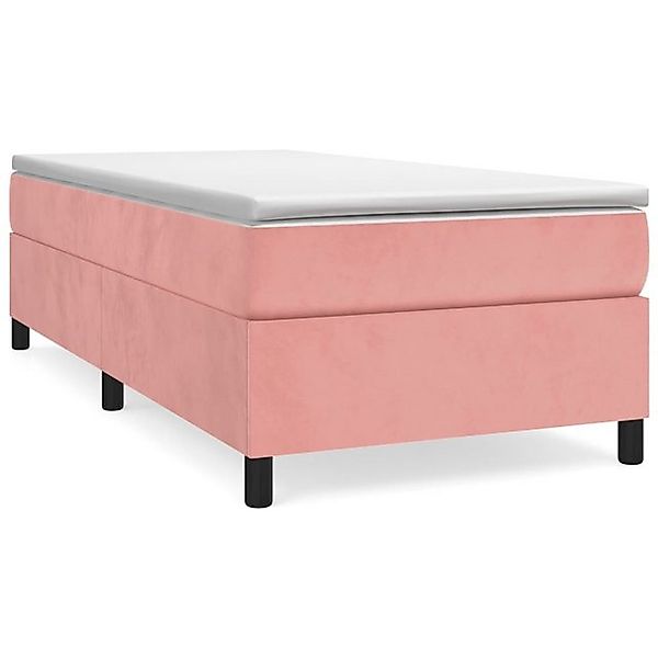 vidaXL Boxspringbett, Boxbett mit Matratze Rosa 90x200 cm Samt günstig online kaufen