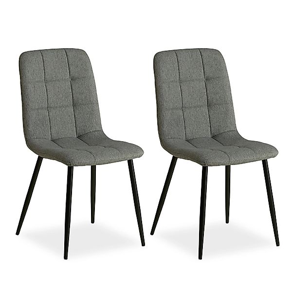 Homestyle4u Esszimmerstuhl 2er Set in Grau 2330 günstig online kaufen