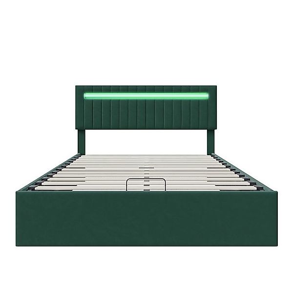 Furnishings Home Polsterbett Stauraumbett Doppelbett LED (Hydraulisch hebba günstig online kaufen