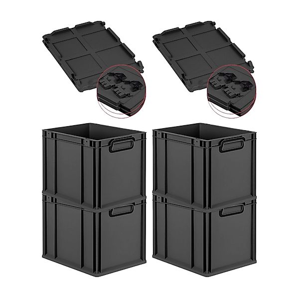 PROREGAL SuperSparSet 4x Eurobox Nextgen Color Mit Scharnierdeckel HxBxT 32 günstig online kaufen