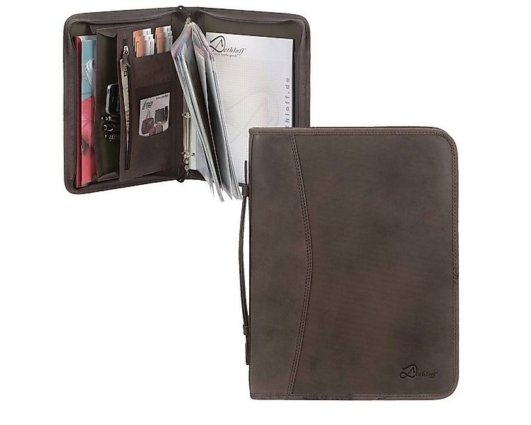 Dethloff Schreibmappe "Zulu" Leder A4 Konferenzmappe 28x36x5cm, Tagungsmapp günstig online kaufen