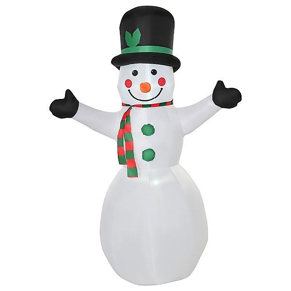 HOMCOM Weihnachtsfigur Aufblasbarer Schneemann mit 2 günstig online kaufen