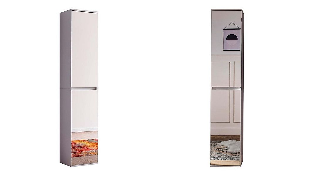 trendteam Garderobenschrank Garderobenschrank Mirror weiß Spiegel Schuhschr günstig online kaufen